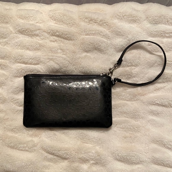 Coach Black Patent Wristlet - Picture 2 of 4